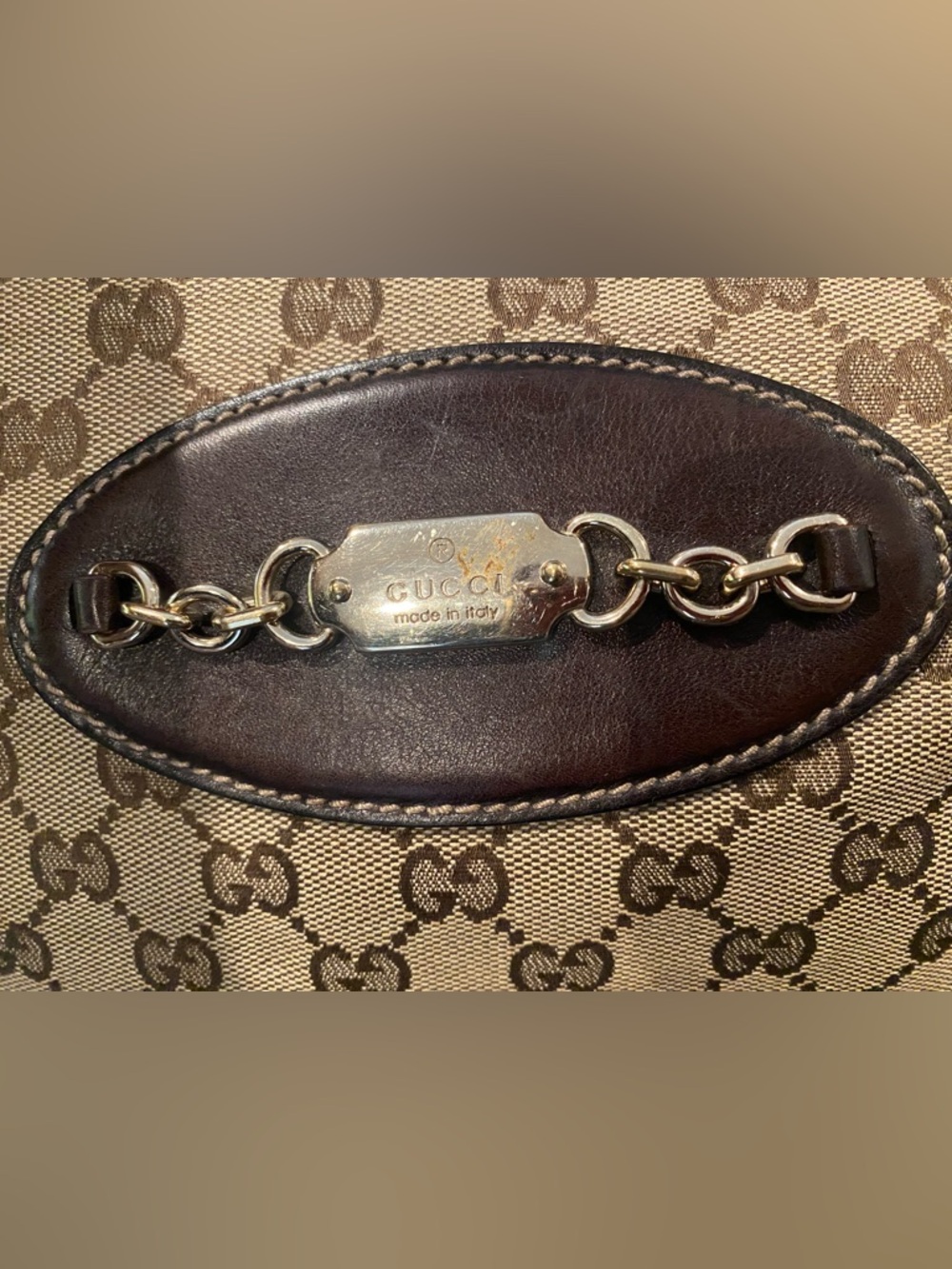 Gucci Beige GG Canvas Tote w/ Brown Leather & Gold Horsebit Hardware. Classic ❤️ - Picture 12 of 12